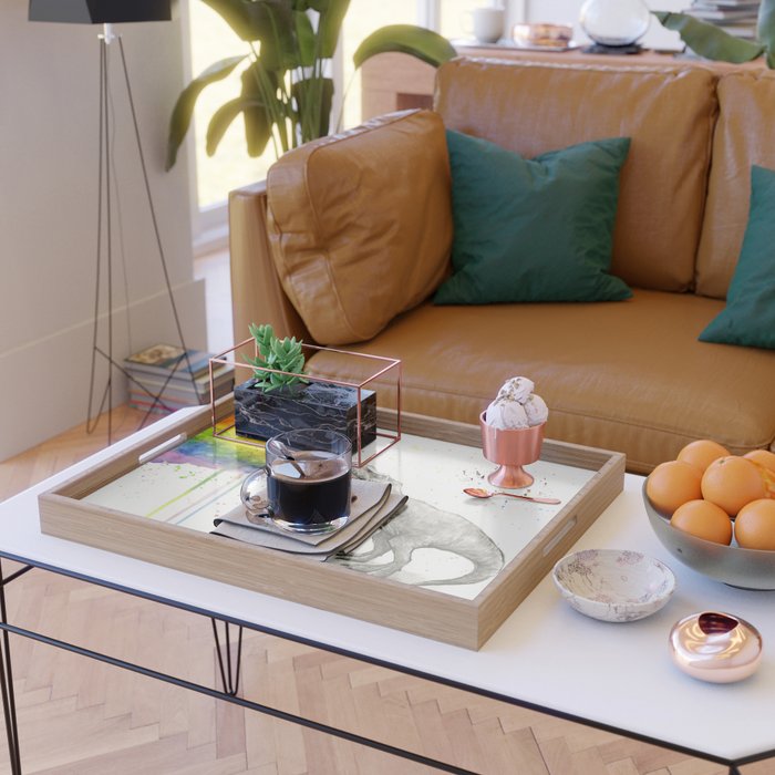 T-Rex Dinosaur Vomits Rainbow Serving Tray Gallery Image 2