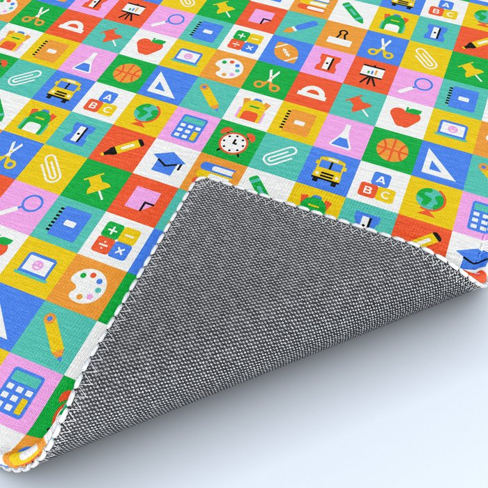 Colorful back to school geometric mosaic pattern Rug Gallery Image 4