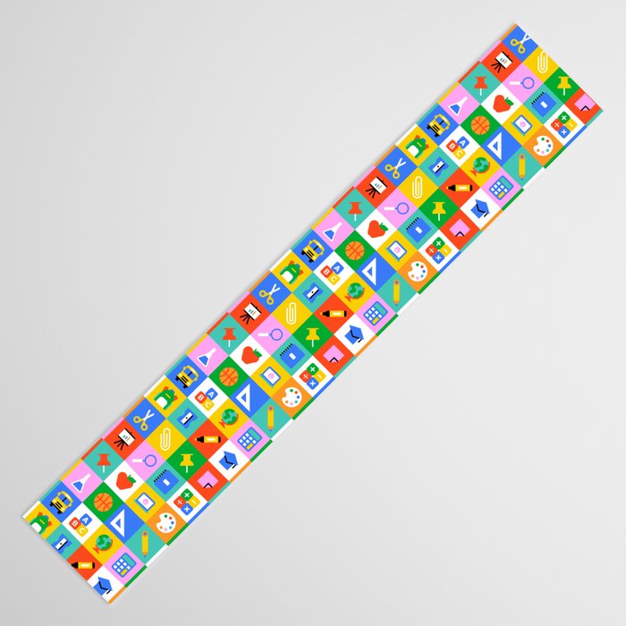 Colorful back to school geometric mosaic pattern Table Runner Gallery Image 3