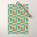 Colorful back to school geometric mosaic pattern Wrapping Paper Gallery Image 1
