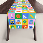 Colorful back to school geometric mosaic pattern Table Runner Gallery Image 1