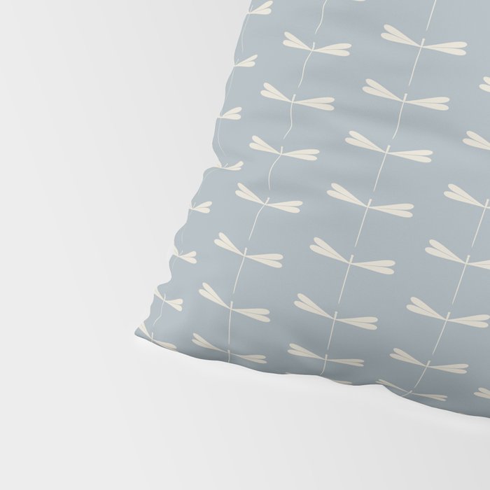 Dragonfly Pattern IX Soft Blue Pillow Sham Gallery Image 4