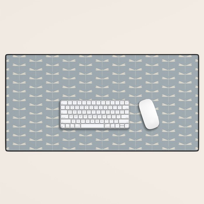 Dragonfly Pattern IX Soft Blue Desk Mat Gallery Image 1