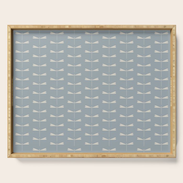 Dragonfly Pattern IX Soft Blue Serving Tray Gallery Image 1
