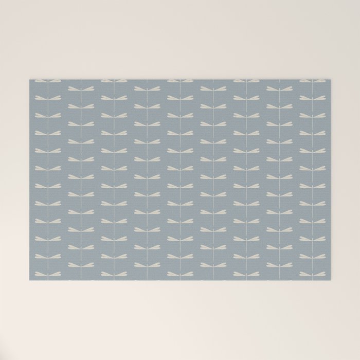 Dragonfly Pattern IX Soft Blue Welcome Mat Gallery Image 1