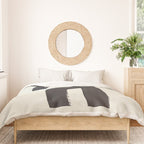 Black & White Minimalist Abstract Shapes Patterns Black Ink Painting Duvet Cover Gallery Image 3
