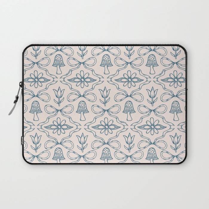 Spring Toile Print in Blue Laptop Sleeve Gallery Image 1