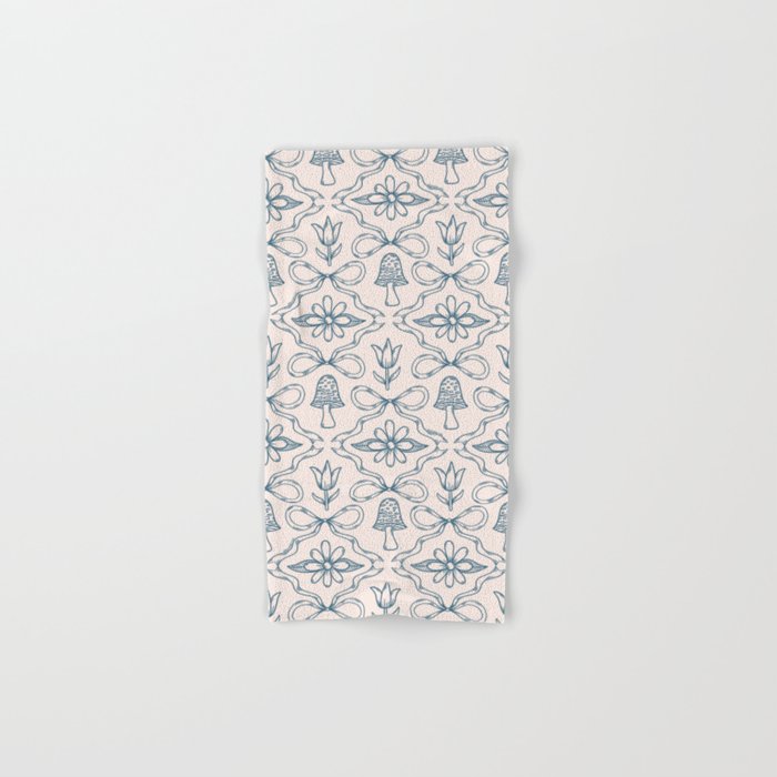 Spring Toile Print in Blue Bath Towel Gallery Image 1