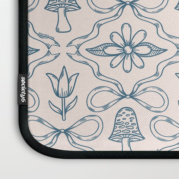 Spring Toile Print in Blue Laptop Sleeve Gallery Image 3