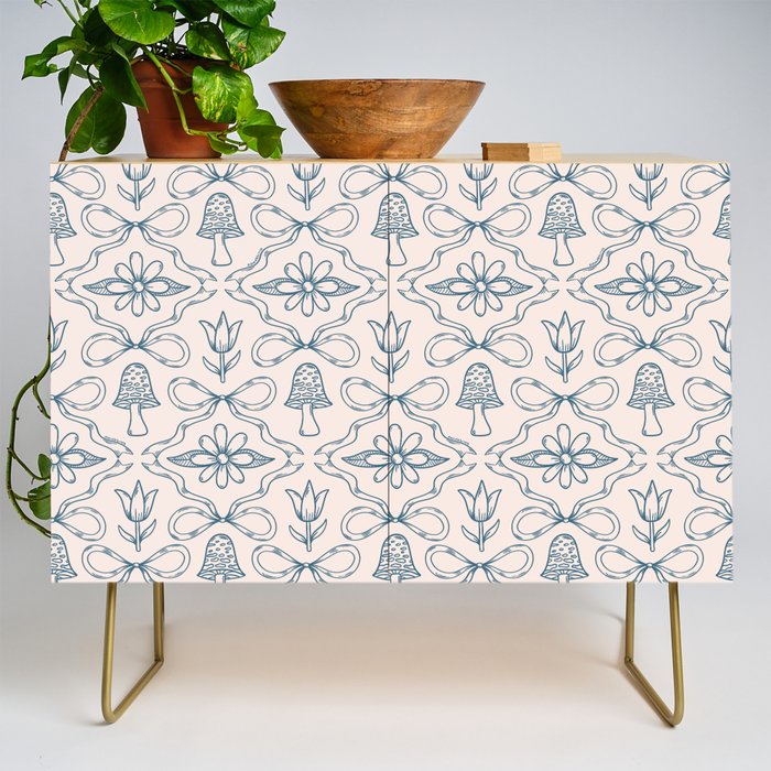 Spring Toile Print in Blue Credenza Gallery Image 1