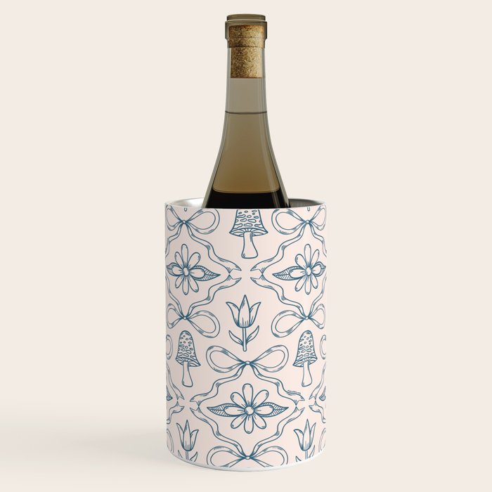 Spring Toile Print in Blue Wine Chiller Gallery Image 1