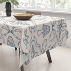 Spring Toile Print in Blue Tablecloth Gallery Image 3