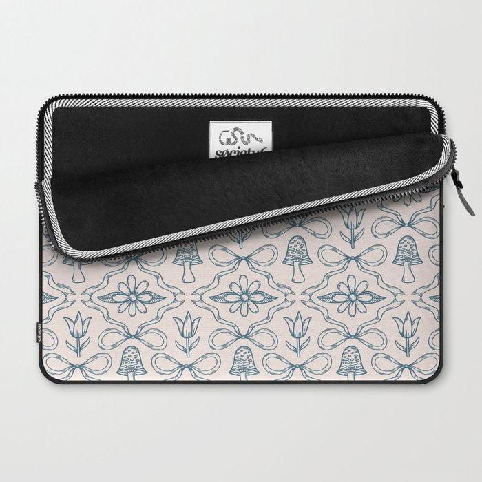 Spring Toile Print in Blue Laptop Sleeve Gallery Image 2