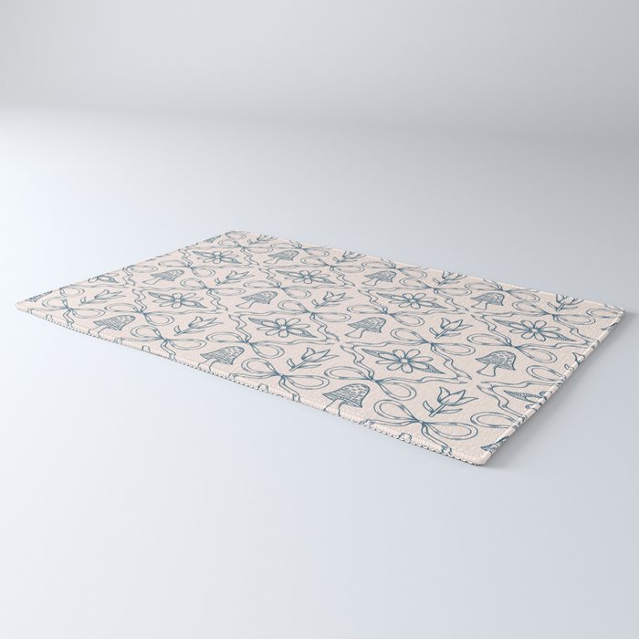 Spring Toile Print in Blue Rug Gallery Image 3
