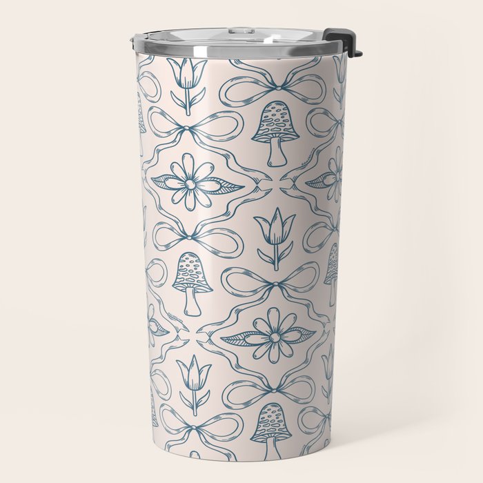 Spring Toile Print in Blue Travel Mug Gallery Image 2