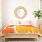 Retro Vintage Geometric Design 662 Red Orange Yellow and Beige Duvet Cover Gallery Image 3