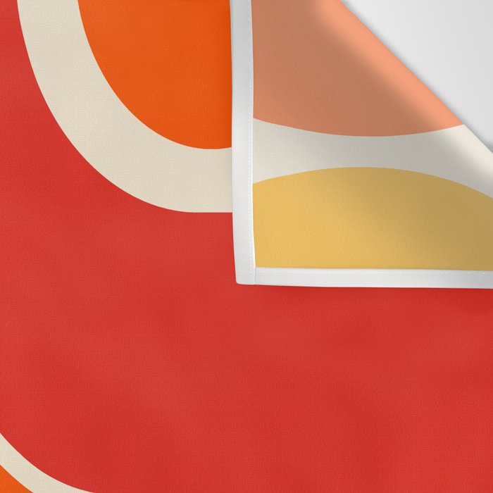 Retro Vintage Geometric Design 662 Red Orange Yellow and Beige Wall Tapestry Gallery Image 3