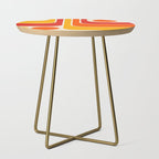 Retro Vintage Geometric Design 662 Red Orange Yellow and Beige Side Table Gallery Image 1