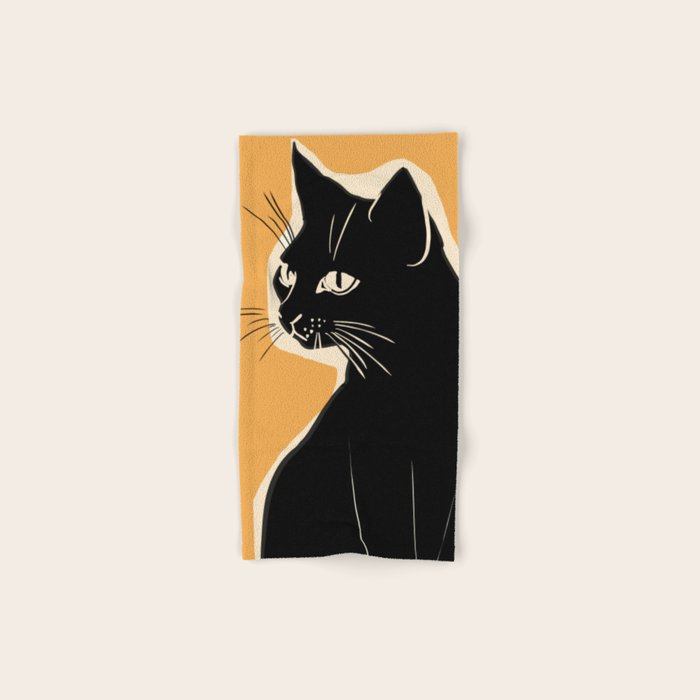 Minimalist Black Cat 3 Bath Towel Gallery Image 1