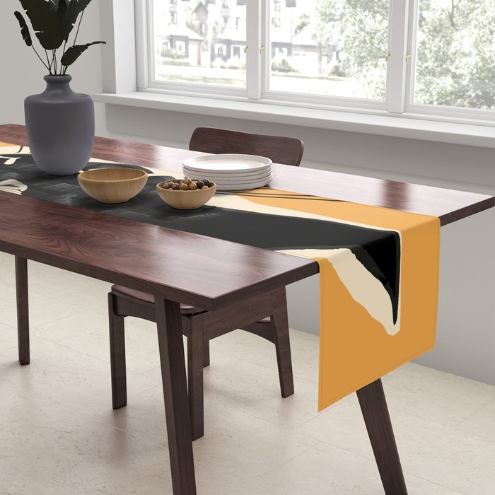 Minimalist Black Cat 3 Table Runner Gallery Image 2