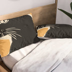 Minimalist Black Cat 3 Pillow Sham Gallery Image 2