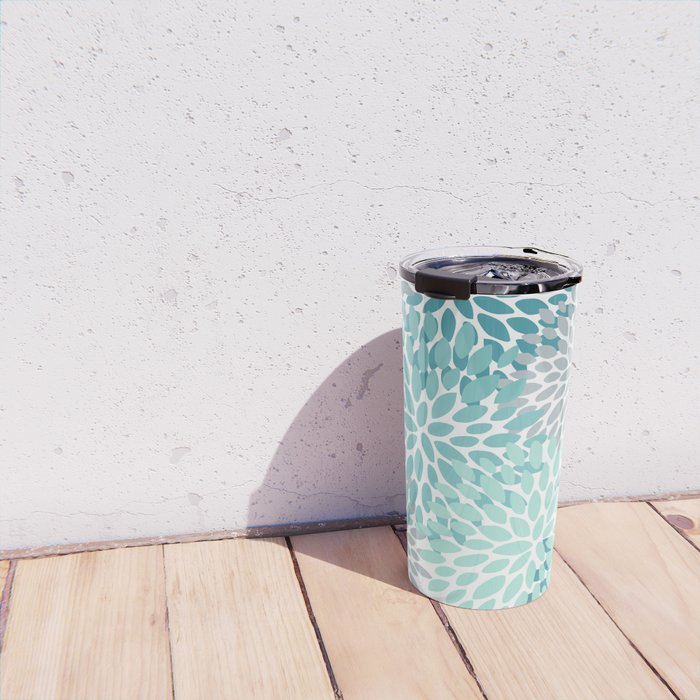 Festive, Winter Garden, Flowers Print Travel Mug Gallery Image 4