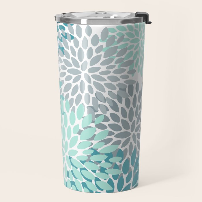 Festive, Winter Garden, Flowers Print Travel Mug Gallery Image 2