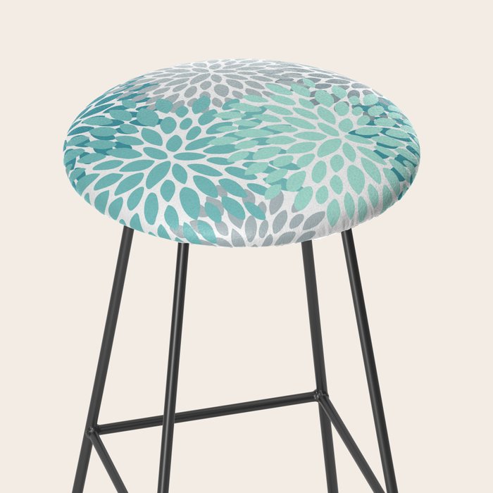 Festive, Winter Garden, Flowers Print Stool Gallery Image 2