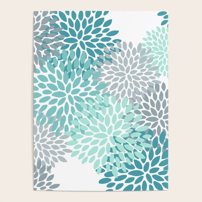 Festive, Winter Garden, Flowers Print Poster Gallery Image 4