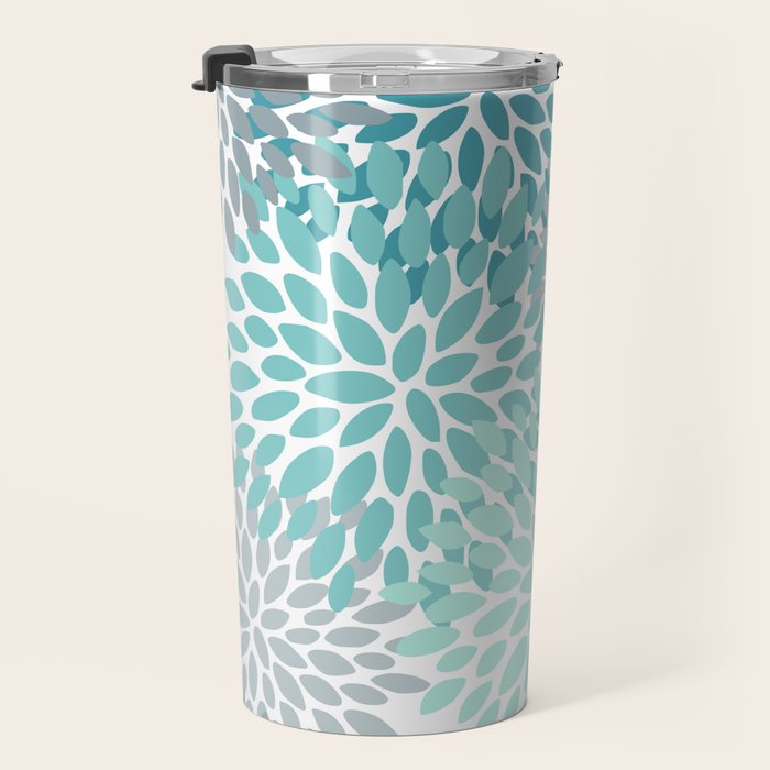 Festive, Winter Garden, Flowers Print Travel Mug Gallery Image 3