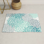 Festive, Winter Garden, Flowers Print Rug Gallery Image 1