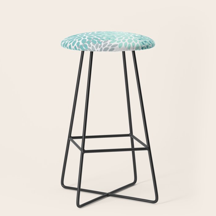 Festive, Winter Garden, Flowers Print Stool Gallery Image 1