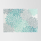 Festive, Winter Garden, Flowers Print Rug Gallery Image 2
