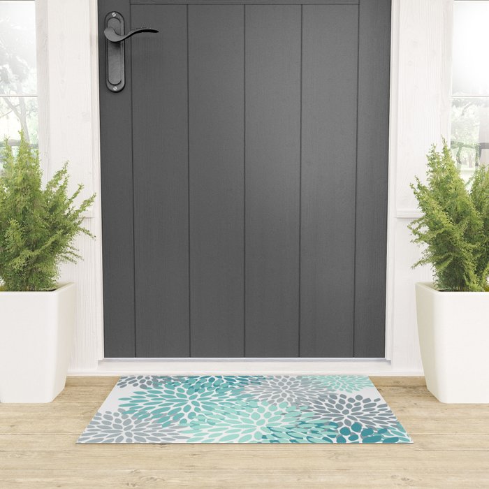 Festive, Winter Garden, Flowers Print Welcome Mat Gallery Image 3