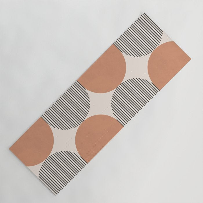 Semicircle Stripes - Terracotta Yoga Mat Gallery Image 1