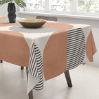 Semicircle Stripes - Terracotta Tablecloth Gallery Image 3
