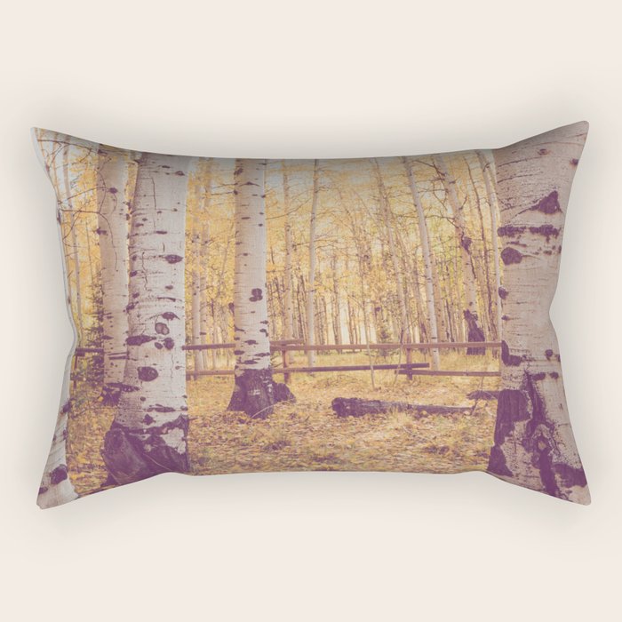 Aspen Grove Autumn Light x Colorado Landscape Photography Rectangular Pillow Gallery Image 1