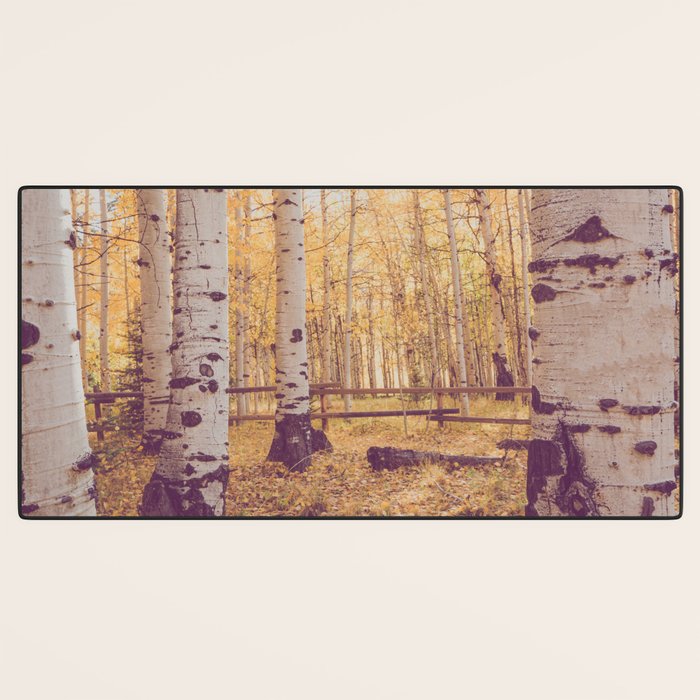 Aspen Grove Autumn Light x Colorado Landscape Photography Desk Mat Gallery Image 3