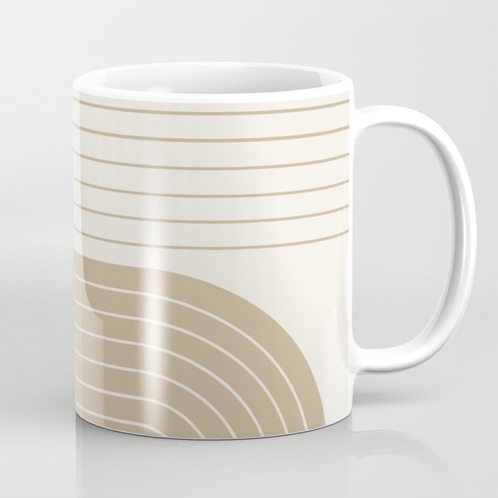 Two Tone Line Curvature LXV Earthy Boho Modern Arch Abstract Coffee Mug Gallery Image 1
