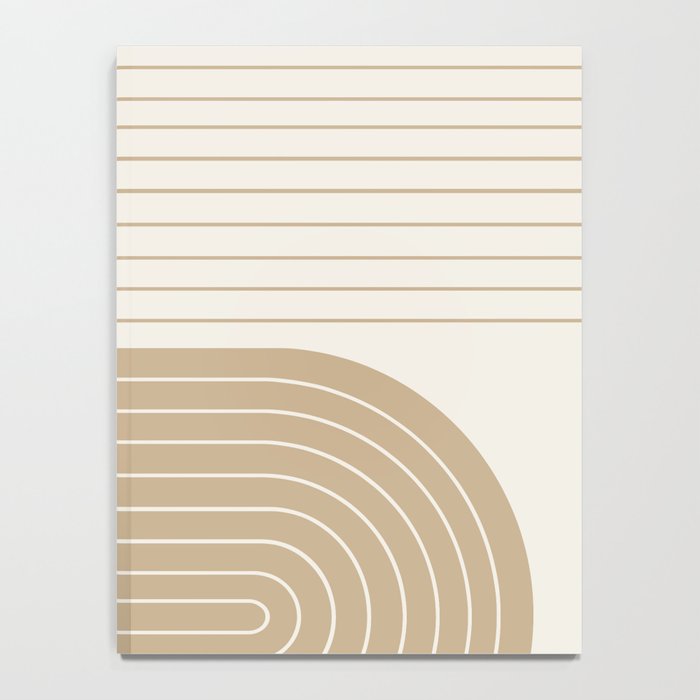 Two Tone Line Curvature LXV Earthy Boho Modern Arch Abstract Notebook Gallery Image 4