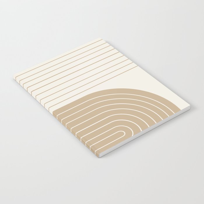 Two Tone Line Curvature LXV Earthy Boho Modern Arch Abstract Notebook Gallery Image 2