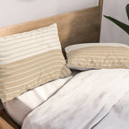Two Tone Line Curvature LXV Earthy Boho Modern Arch Abstract Pillow Sham Gallery Image 2