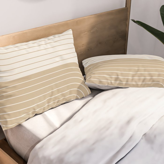 Two Tone Line Curvature LXV Earthy Boho Modern Arch Abstract Pillow Sham Gallery Image 2