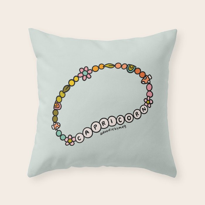 Capricorn Friendship Bracelet Throw Pillow Gallery Image 6