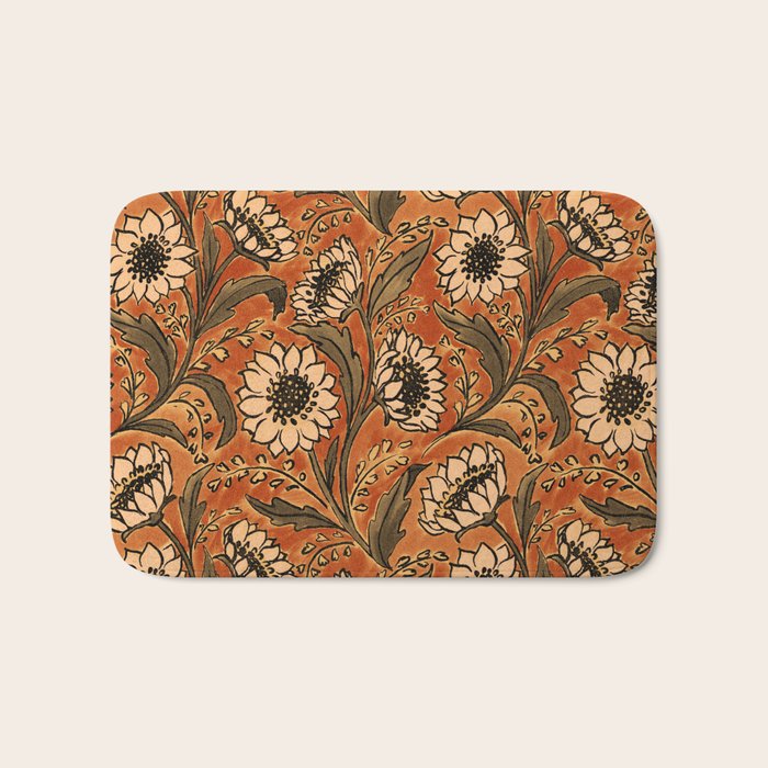 Sunflowers - Rust Bath Mat Gallery Image 1