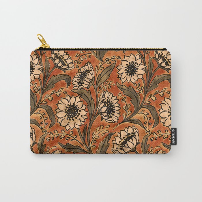 Sunflowers - Rust Carry All Pouch Gallery Image 1