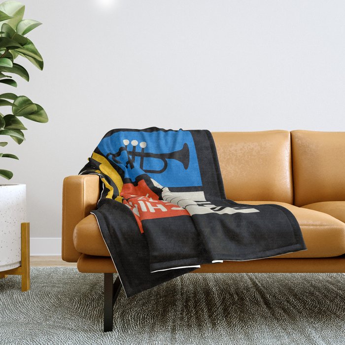 Jazz Festival | Bauhaus V Throw Blanket Gallery Image 1