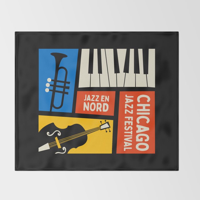 Jazz Festival | Bauhaus V Throw Blanket Gallery Image 2