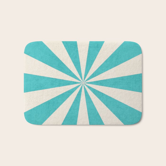 aqua starburst Bath Mat Gallery Image 1