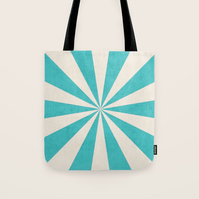 aqua starburst Tote Bag Gallery Image 1